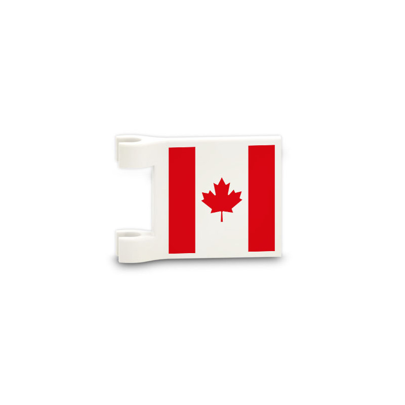 Canadian Flag Printed on 2x2 Lego® Brick - White