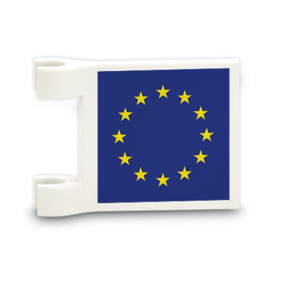 Drapeau Européen imprimé sur brique Lego® 2x2 - Blanc