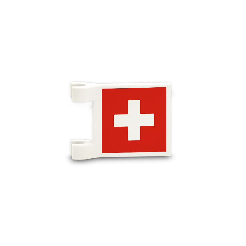 Swiss flag printed on Lego® Brick 2x2