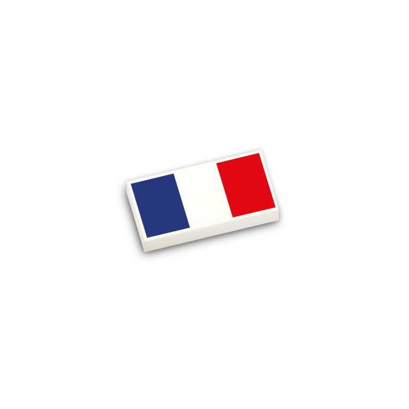 French flag printed on Lego® 1x2 smooth flat brick