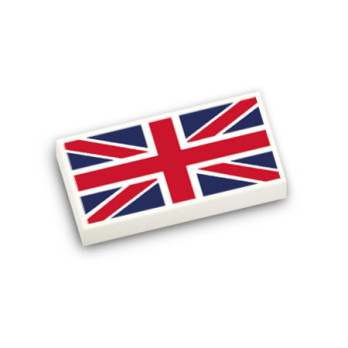 United Kingdom flag printed on Lego® 1x2 Smooth Flat Brick