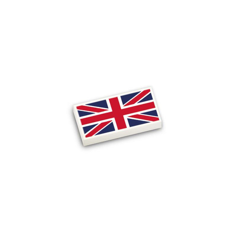 Drapeau Royaume-Uni imprimé sur Brique Plate lisse Lego® 1x2