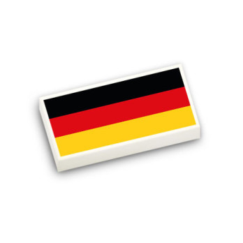 German flag printed on Lego® 1x2 Smooth Flat Brick