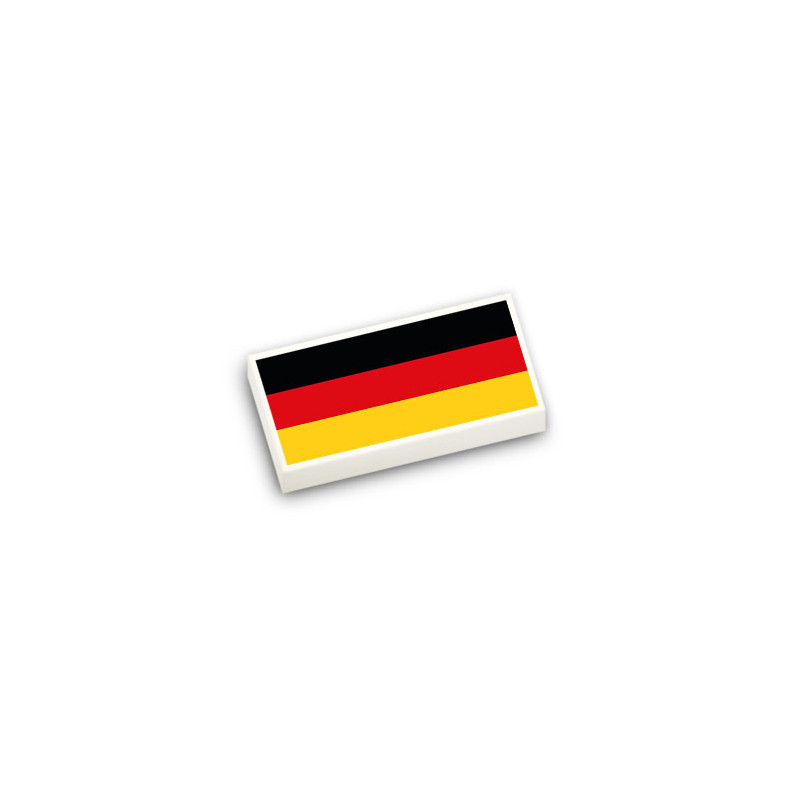 German flag printed on Lego® 1x2 Smooth Flat Brick
