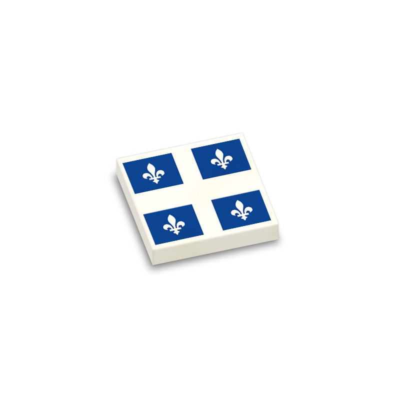 Quebec flag printed on Lego® 2x2 smooth flat brick