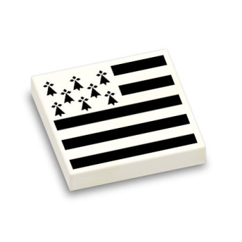 Breton flag printed on Lego® 2x2 smooth flat brick