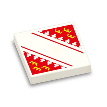 Alsatian flag printed on Lego® brick 2x2 - White
