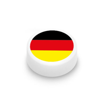 German flag printed on 1x1 round Lego® brick - White