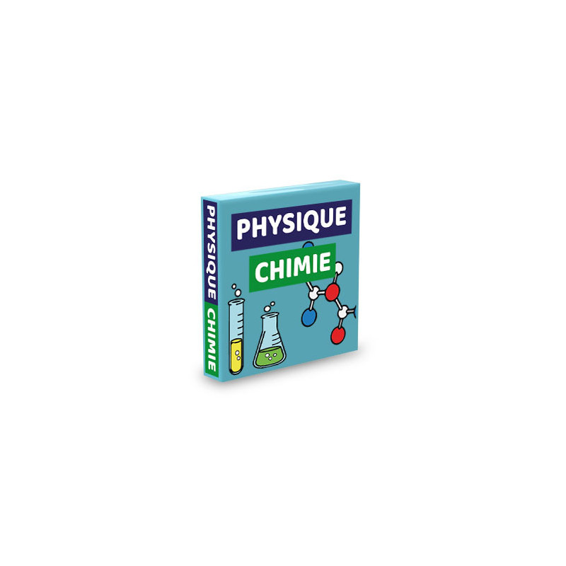 Physics/Chemistry textbook printed on Lego® 2X2 brick - Medium Azur