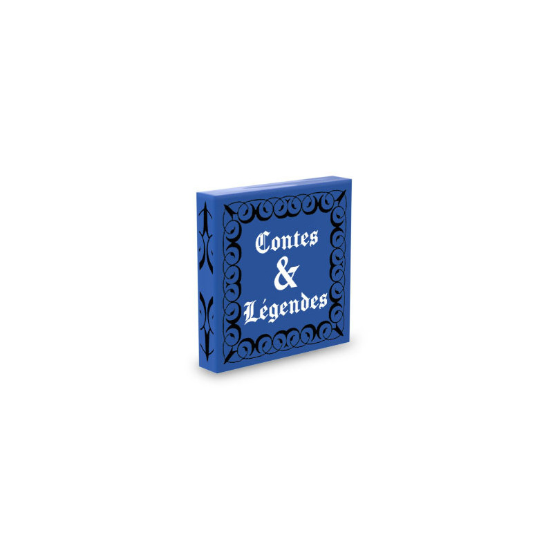 Book "Tales and Legends" printed on Lego® Brick 2X2 - Blue