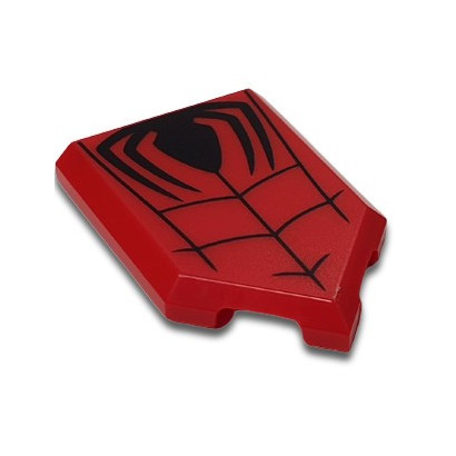 LEGO 6404124 TILE 2X3 W/ANGLE PRINTED SPIDERMAN - RED