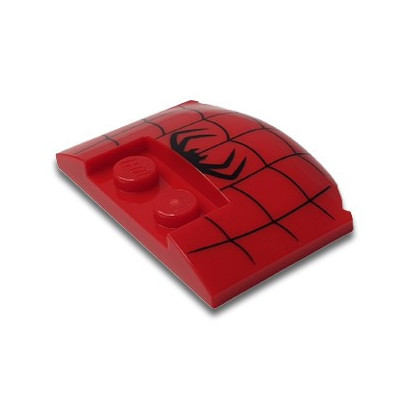 LEGO 6404123 BRICK W. BOW 3X4X2/3 W. KNOBS PRINTED SPIDERMAN - RED