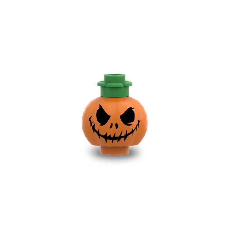Halloween Pumpkin Printed on Lego® Brick - Orange