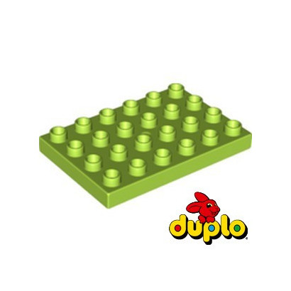 LEGO DUPLO 6208515 PLATE 4X6 - BRIGHT YELLOWISH GREEN