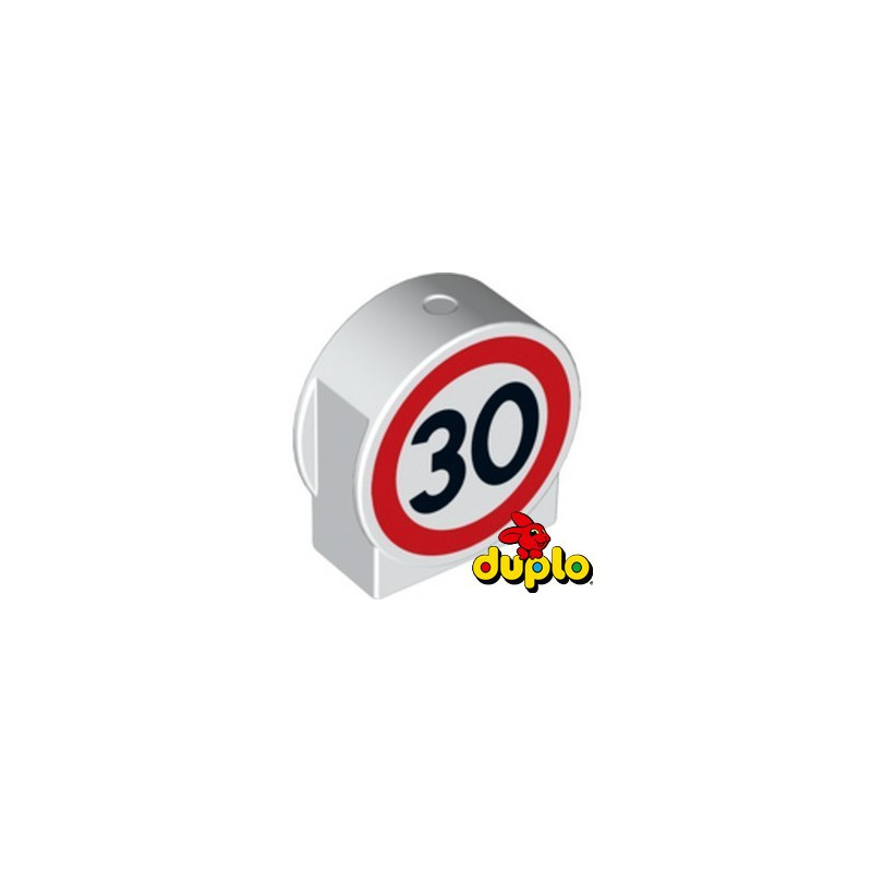 LEGO 6052243 PANNEAU DE SIGNALISATION DUPLO 1X2X2 ARRONDIS IMPRIME - BLANC
