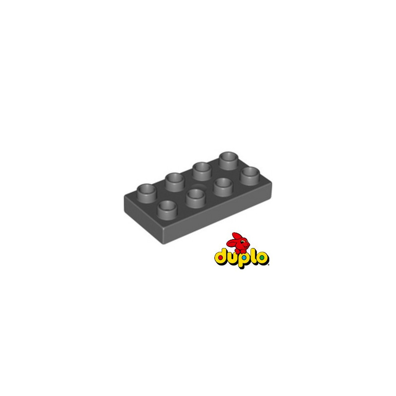 LEGO 4216423 PLATE 2X4 DUPLO - DARK STONE GREY