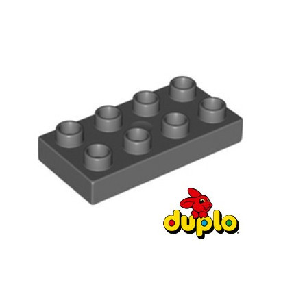 LEGO 4216423 PLATE 2X4 DUPLO - DARK STONE GREY