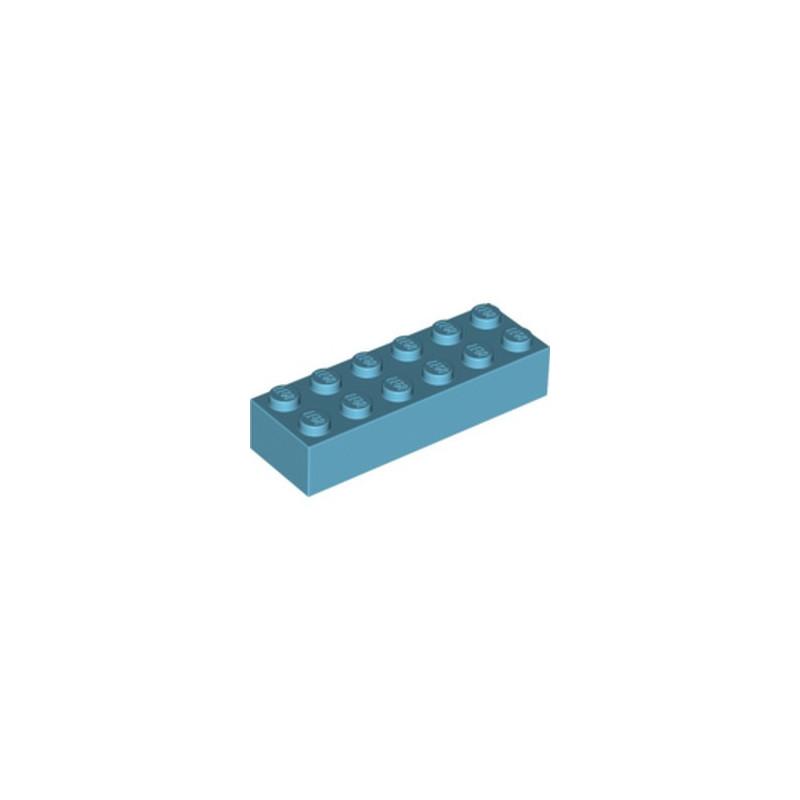 LEGO 6022000 BRIQUE 2X6 - MEDIUM AZUR