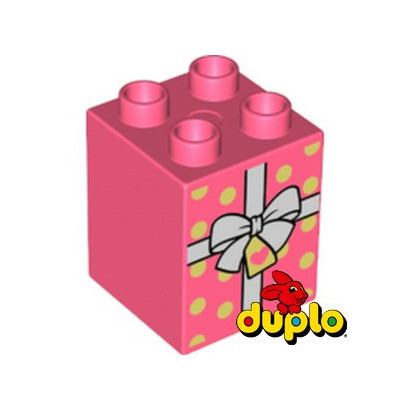 LEGO® DUPLO 6386665 BRICK 2X2X2 PRINTED GIFT - CORAL