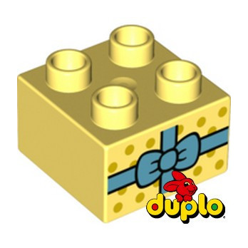 LEGO® DUPLO 6386666 BRICK 2X2 PRINTED GIFT - COOL YELLOW