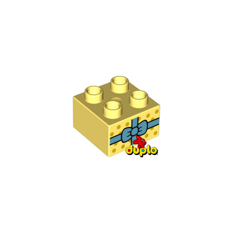 LEGO® DUPLO 6386666 BRICK 2X2 PRINTED GIFT - COOL YELLOW