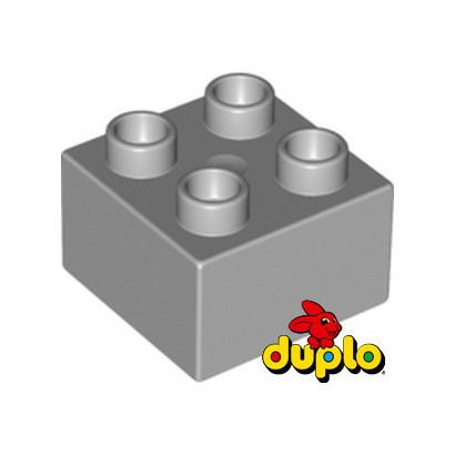 LEGO DUPLO 4266228 BRICK 2X2 - MEDIUM STONE GREY