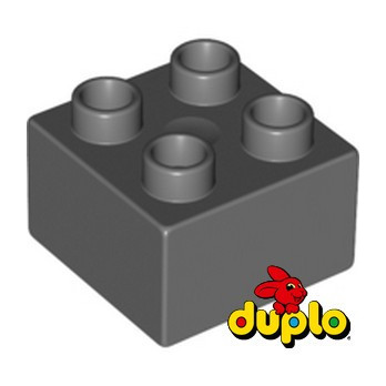 LEGO DUPLO 4210953 BRICK 2X2 - DARK STONE GREY