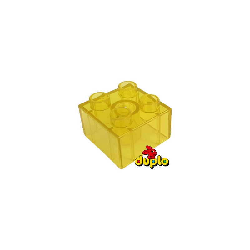 LEGO DUPLO 6201836 BRIQUE 2X2 - JAUNE TRANSPARENT