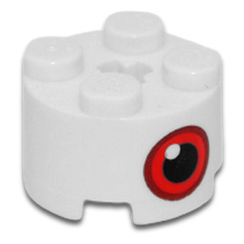 LEGO 6404665 BRICK 2X2 ROUND, PRINTED EYE - WHITE