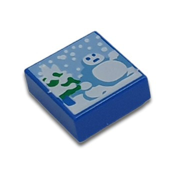 LEGO 6360252 TILE 1X1 PRINTED SNOWMAN - BLUE