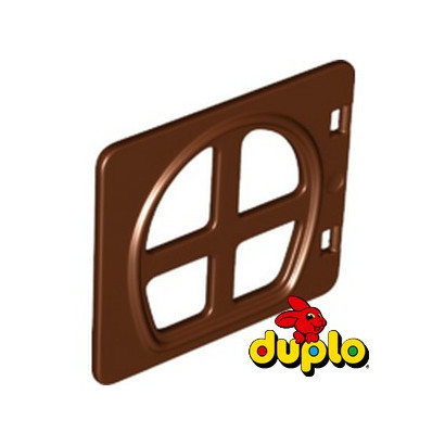 LEGO DUPLO 6391841 WINDOW 4X3 W/ BOW - REDDISH BROWN