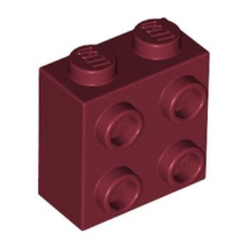 LEGO 6359684 BRICK 1X2X1 2/3 W/4 KNOBS - NEW DARK RED