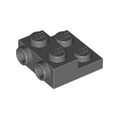 LEGO 6352694 PLATE 2X2X2/3 W. 2. HOR. KNOB - DARK STONE GREY
