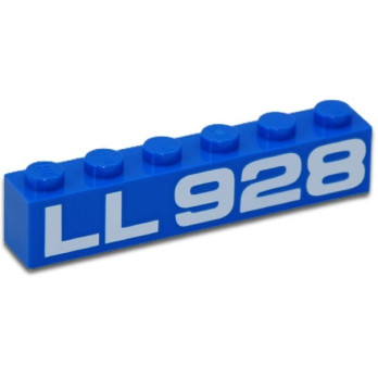 LEGO 6323429 BRIQUE 1X6 IMPRIME 10497 - BLEU