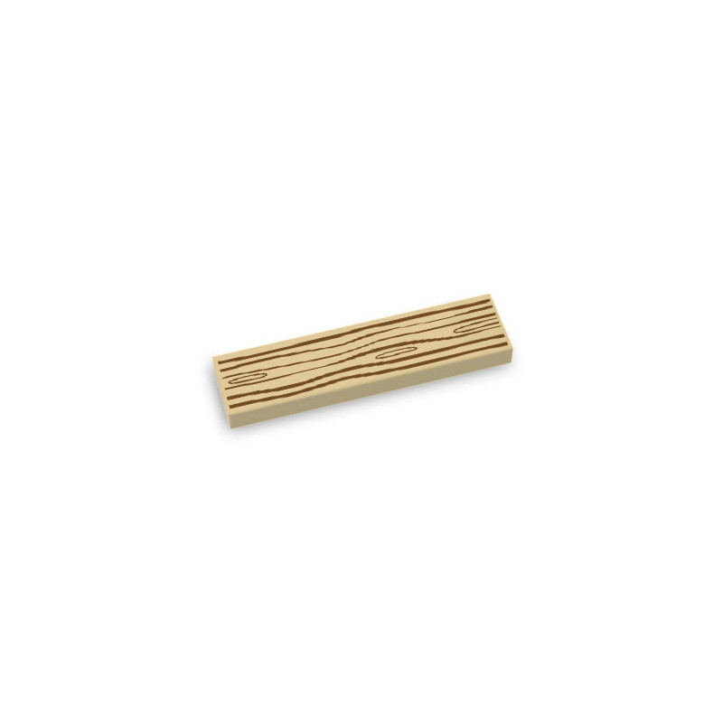 Planche Bois clair imprimée sur Brique Lego® 1x4 - Beige