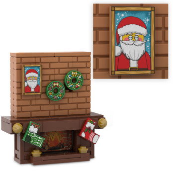 Santa Claus Picture printed on 2x3 Lego® Brick - Medium Nougat