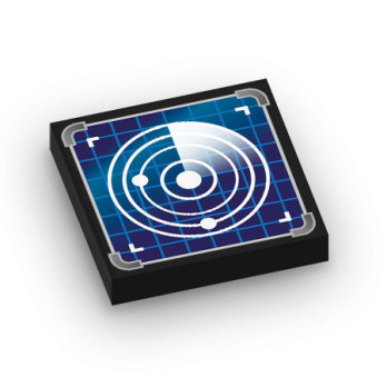 Ecran Radar imprimé sur Brique 2X2 Lego® - Noir