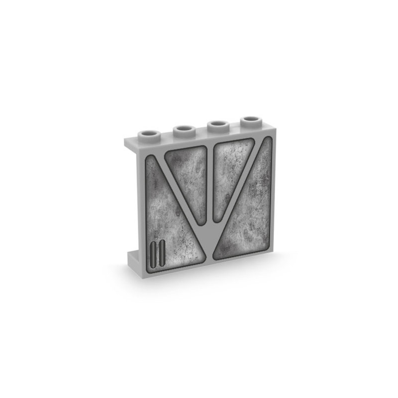 Cloison vaisseau spatial imprimée sur Cloison Lego® 1x4x3 - Medium Stone Grey