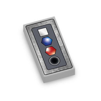 Panneau de contrôle Vaisseau Spatial imprimé sur Brique 1X2 Lego® - Medium Stone Grey