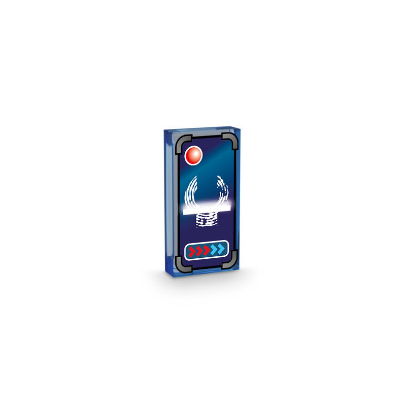 Lecteur d'empreinte digitale imprimé sur Brique Lego® 1X2 - Bleu foncé transparent