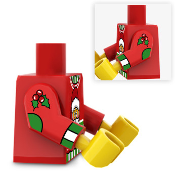 Pull Père Noël imprimé sur Torse Lego® - Rouge
