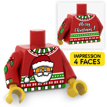 Santa Sweater printed on Lego® Torso - Red