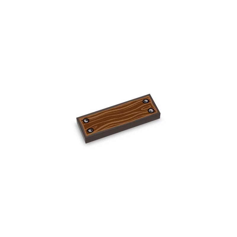 Planche en bois imprimée sur Brique Lego® 1x3 - Dark Brown