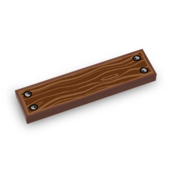 Planche en bois imprimée sur Brique Lego® 1x4 - Reddish Brown