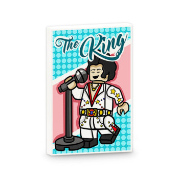 "The King" poster printed on Lego® Brick 2x3 - White