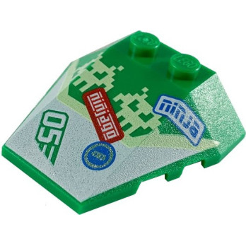 LEGO 6290500 ROOF TILE 4X2/18° PRINTED - DARK GREEN