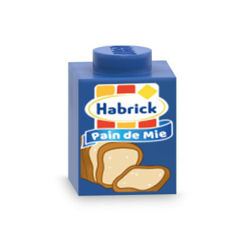 Packet of "Habrick" sandwich bread printed on Lego® Brick 1X1