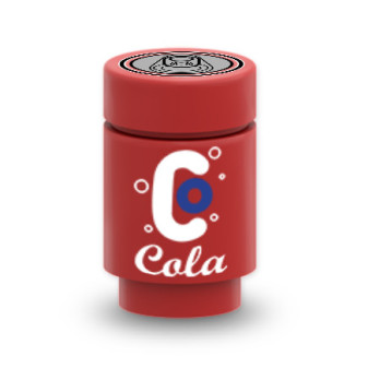 Canette Soda "Cola" imprimée sur Brique Lego® 1X1