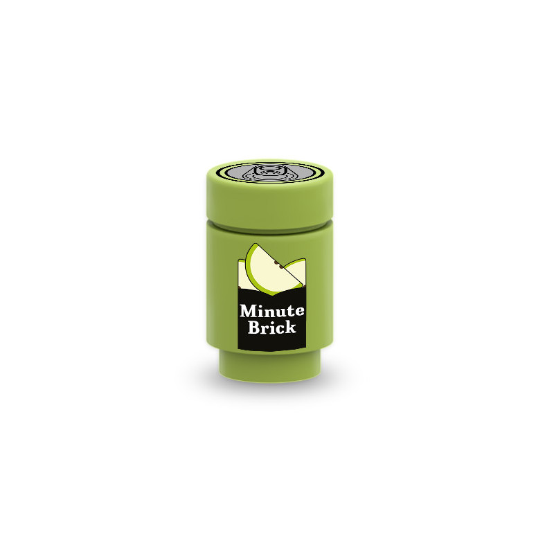 Canette Jus de Pomme "Minute Brick" imprimée sur Brique Lego® 1X1