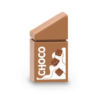 Brique de Lait au Chocolat imprimée sur Brique 1X1X 2/3 Lego® - Medium Nougat